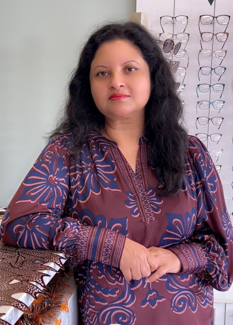 Dr. Shanzida Alam in the New Sights Eyecare office